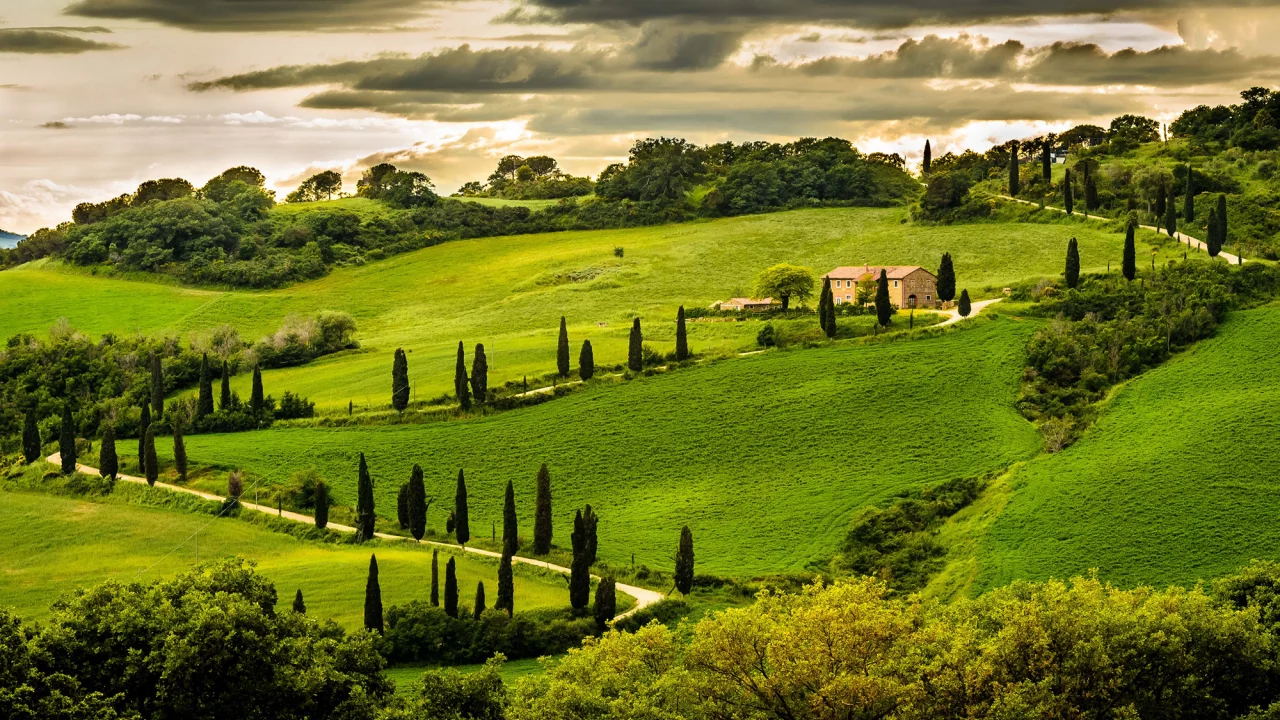 italy, зелень, холм, италия, umbria, умбрия, деревья, italia, дом