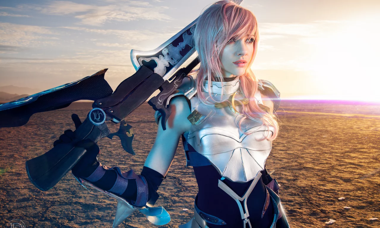 final fantasy xiii-2, девушка, lightning, lyz brickley, косплей