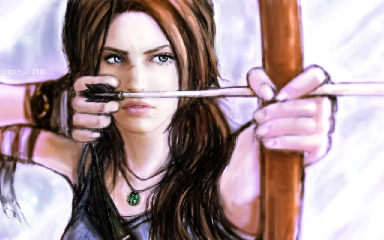 tomb raider, взгляд, lara croft, волосы, лицо, девушка, игра