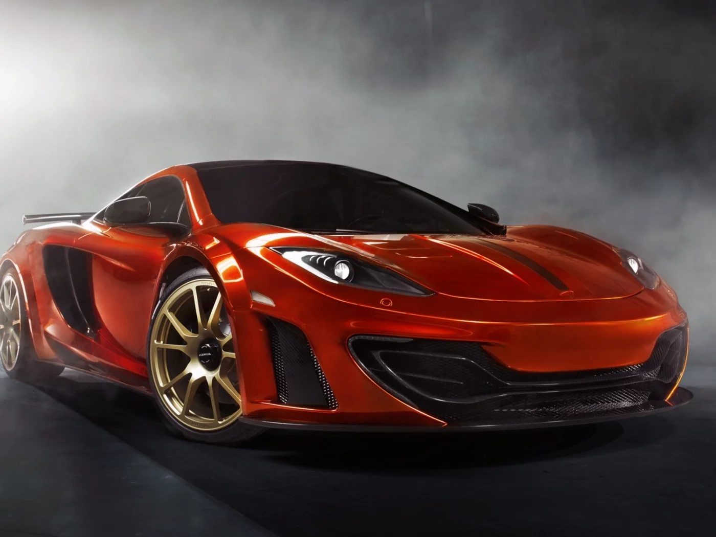 макларен, передок, mansory, mp4-12c, суперкар, mclaren, оранжевый