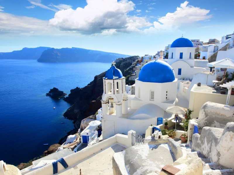 пейзаж, море, santorini, природа, greece, дома