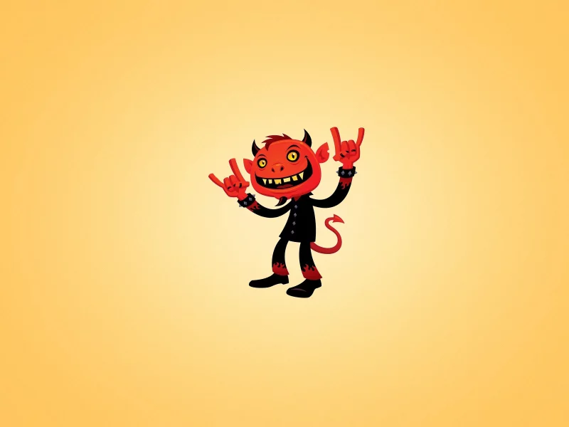 рога, heavy metal, красный, хвост, минимализм, улыбка, red devil
