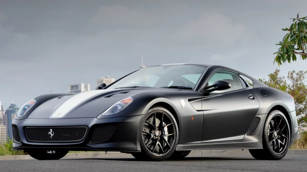 серая, gto, феррари, 599, ferrari