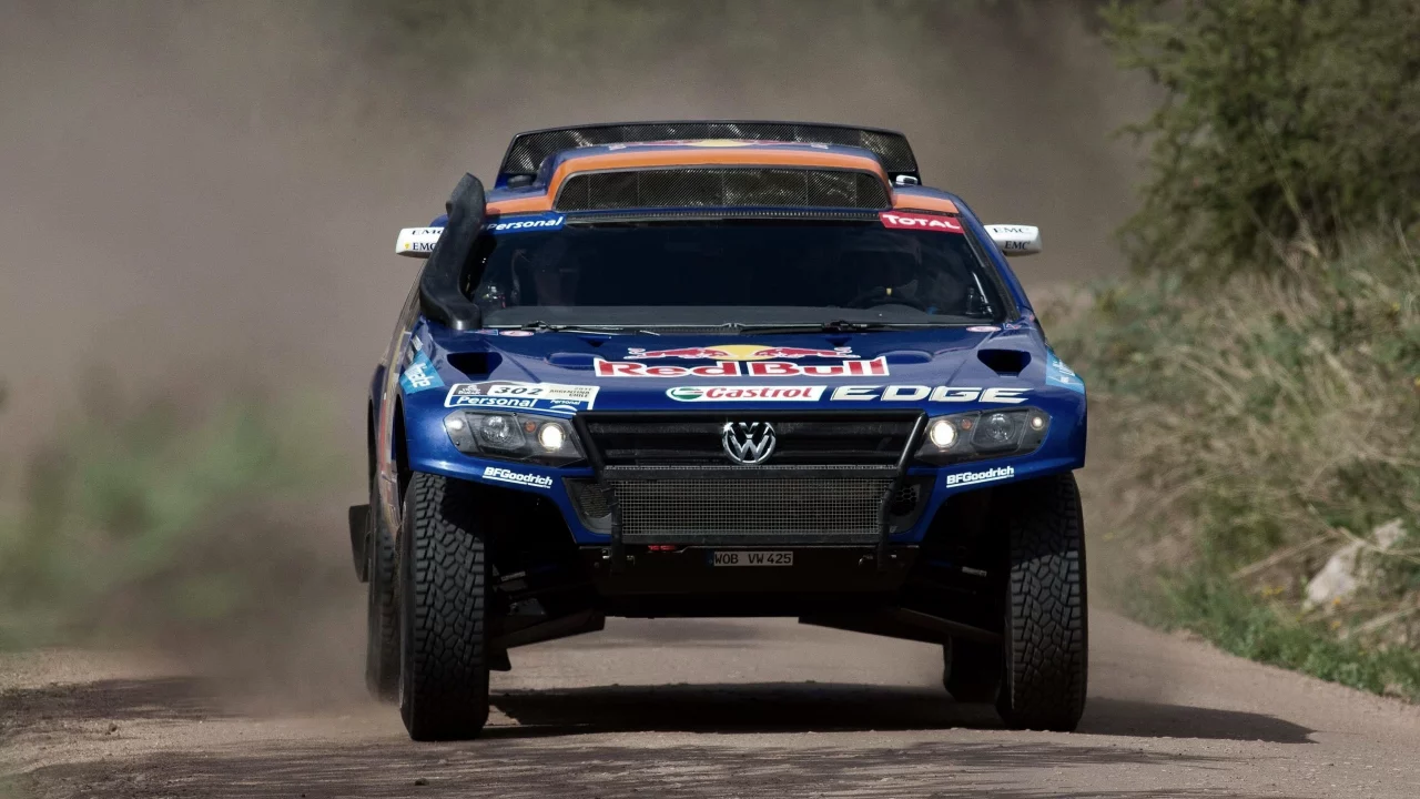 гонка, rally, синий, внедорожник, volkswagen, touareg, dakar, передок