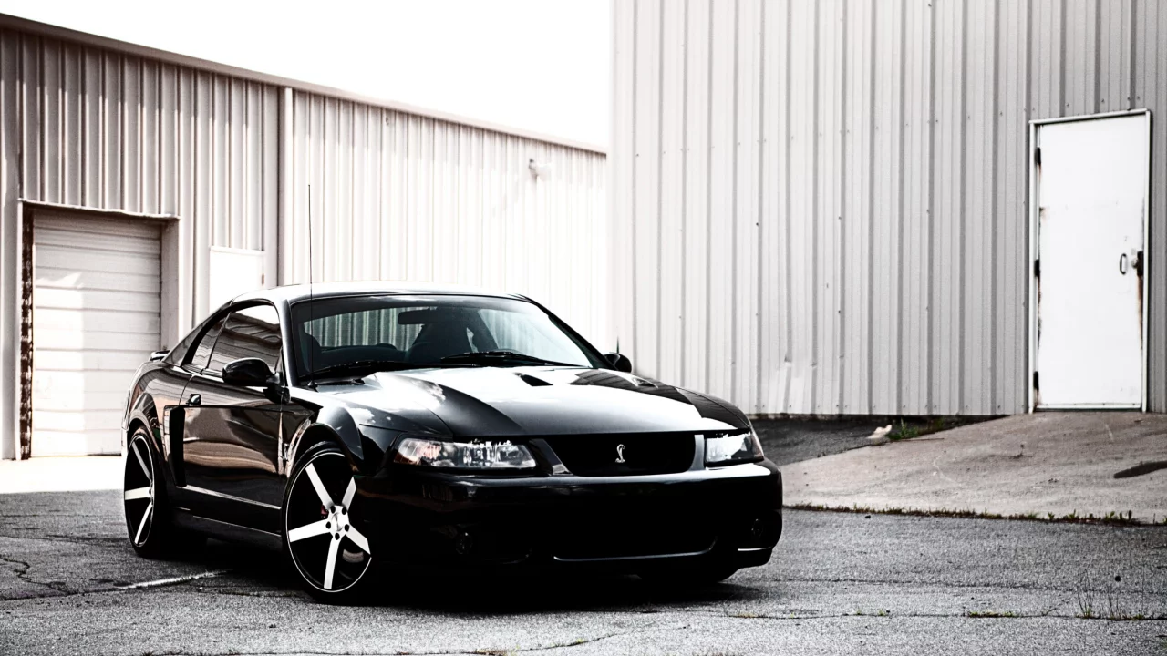 черный, sportcar, кобра, shelby, ford, ангар, mustang, мустанг, форд