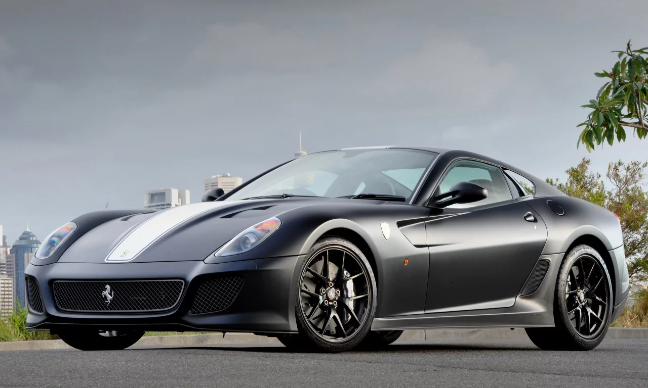 серая, gto, феррари, 599, ferrari