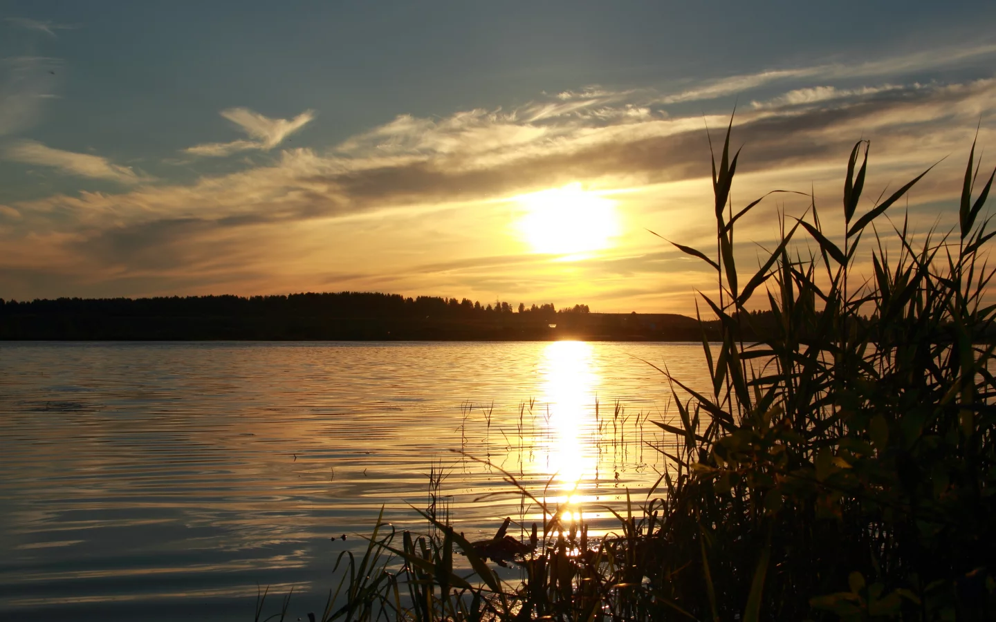закат, небо