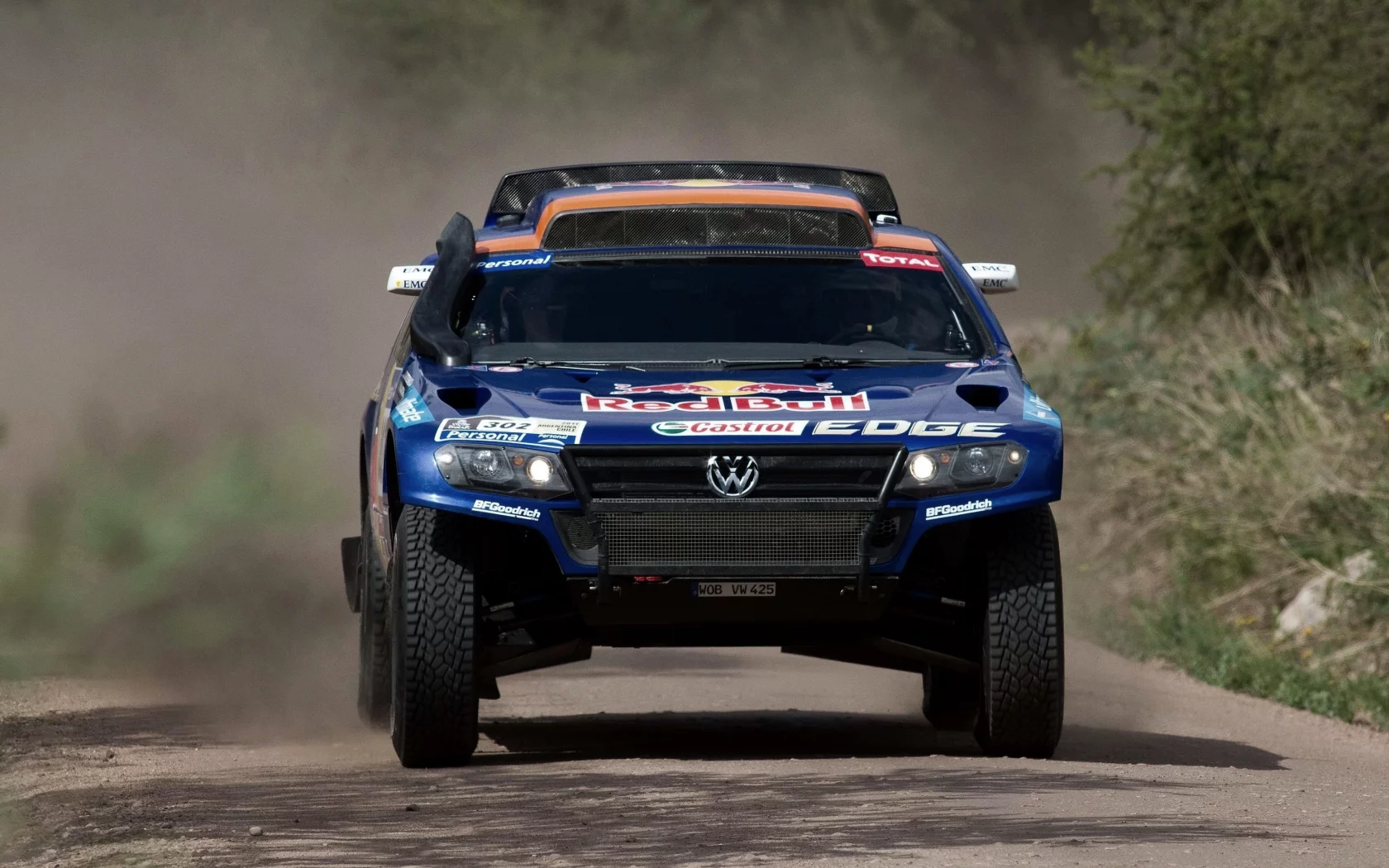гонка, rally, синий, внедорожник, volkswagen, touareg, dakar, передок