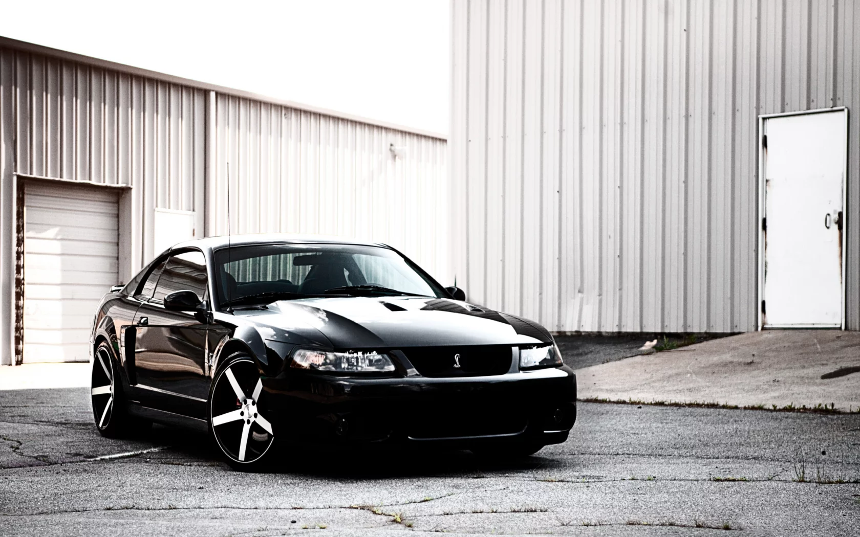черный, sportcar, кобра, shelby, ford, ангар, mustang, мустанг, форд