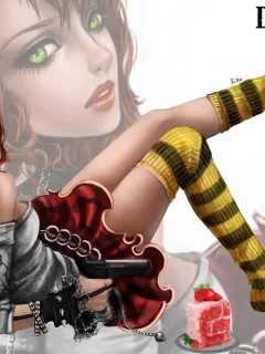 тетрадь смерти, rikamello, девушка, оружие, арт, death note