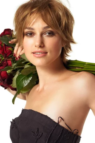 актриса, звезда, keira knightley, цветы, кира найтли, девушка