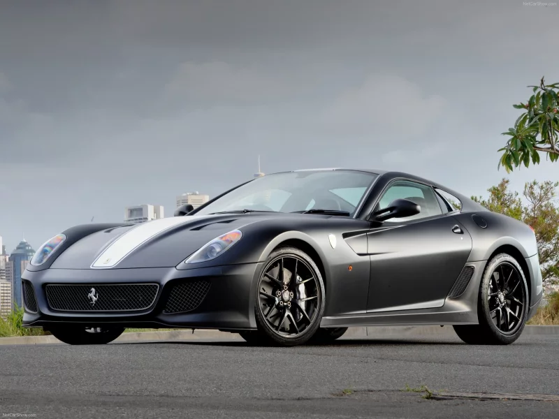 серая, gto, феррари, 599, ferrari