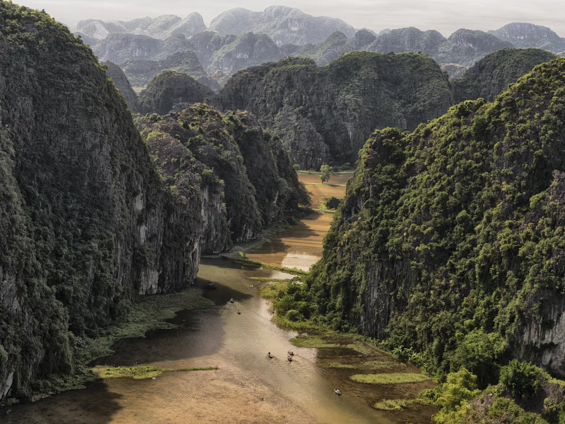 горы, река, лес, vietnam, near tam coc, вьетнам