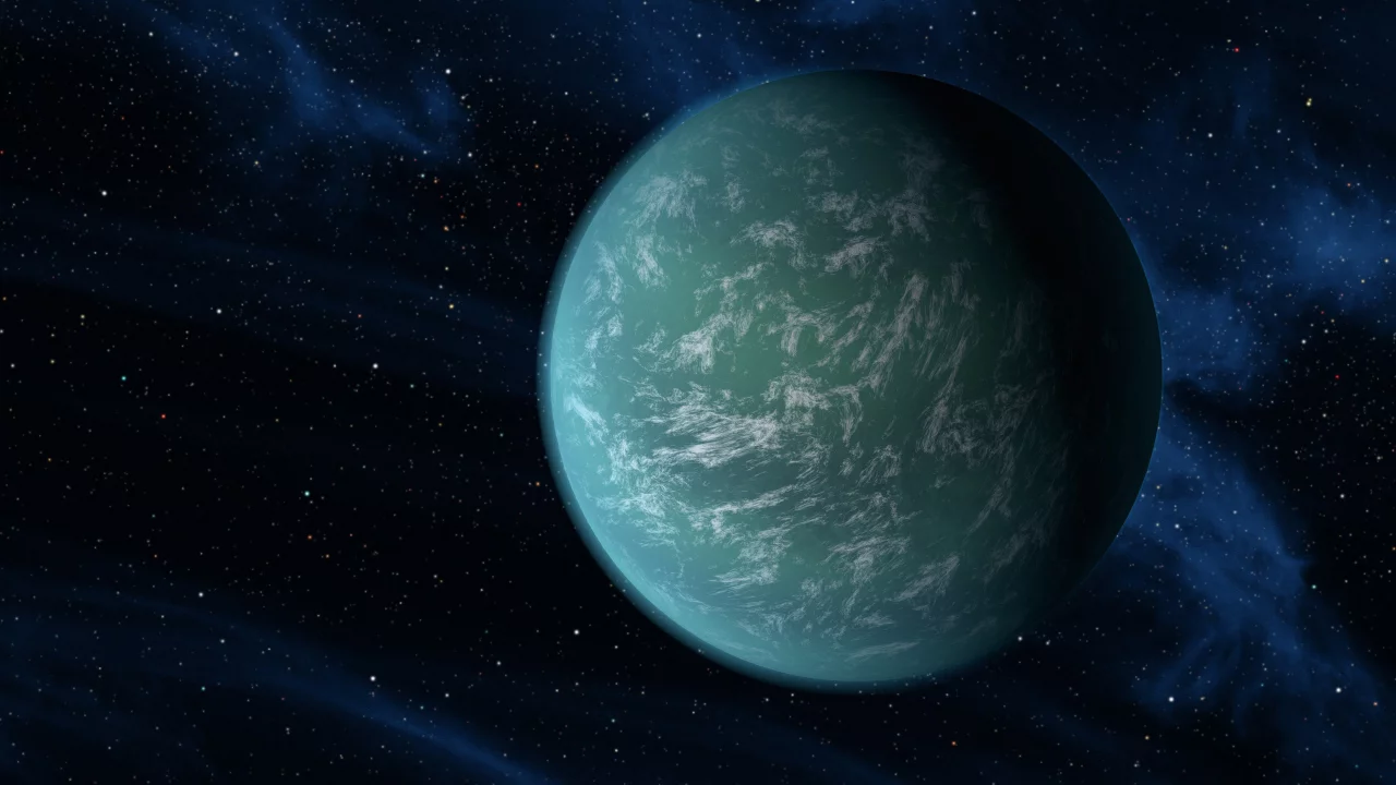 planet, kepler 22-b, green, nasa