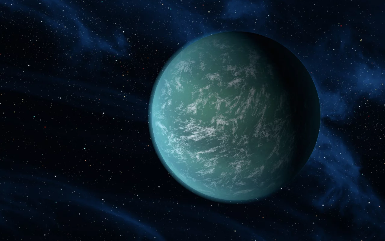 planet, kepler 22-b, green, nasa