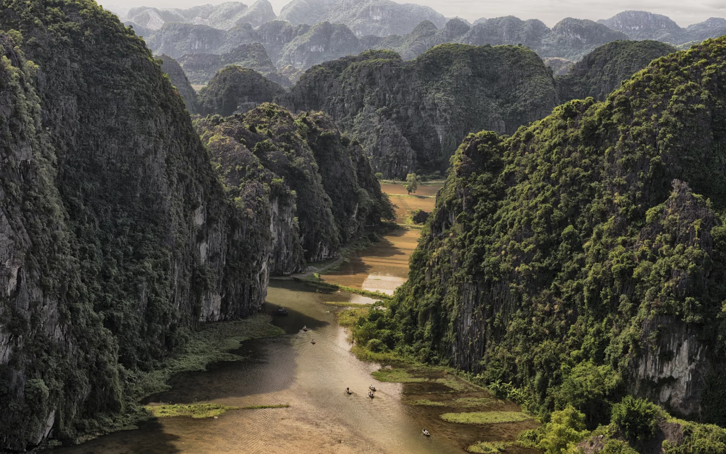 горы, река, лес, vietnam, near tam coc, вьетнам