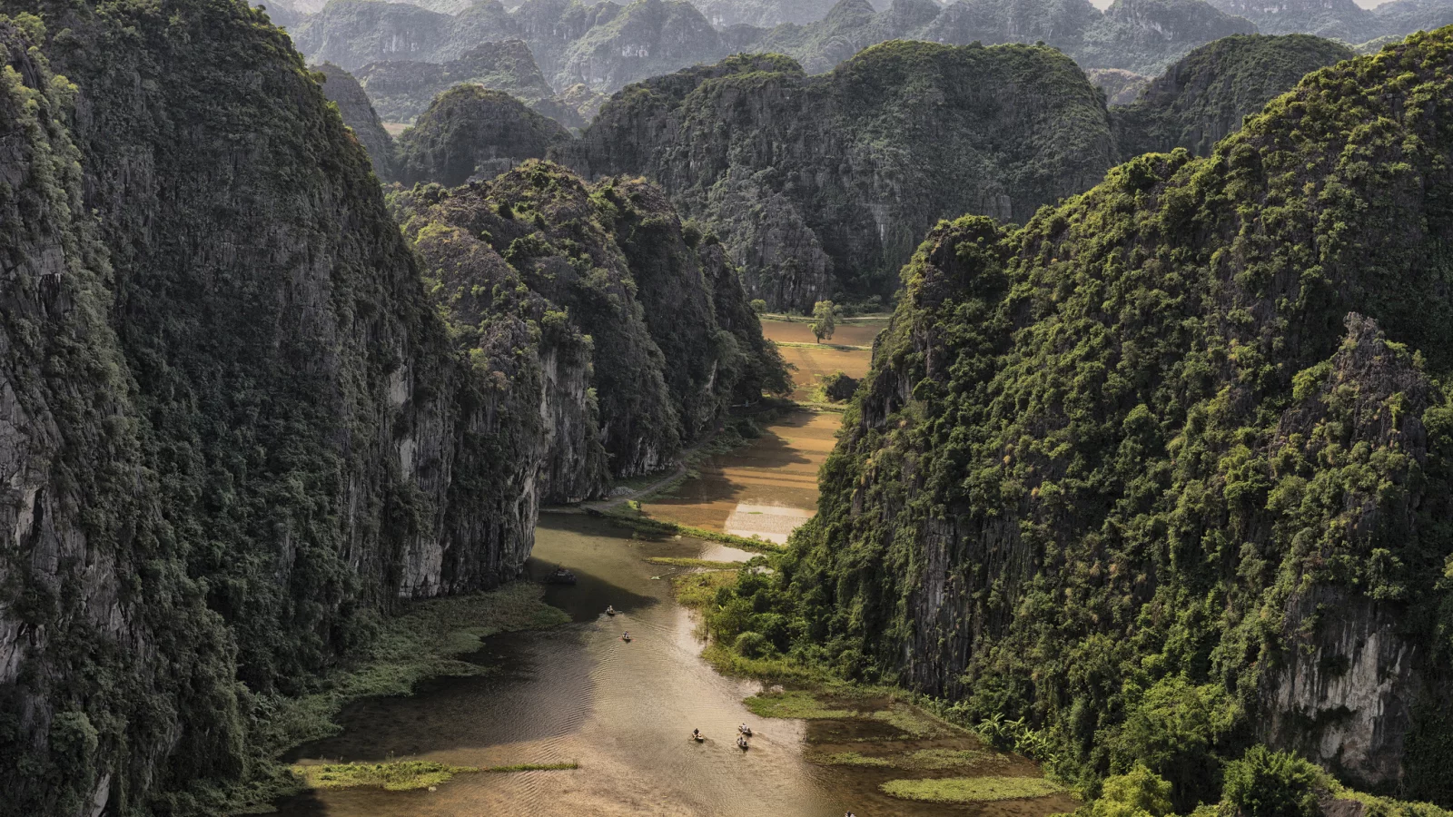 горы, река, лес, vietnam, near tam coc, вьетнам