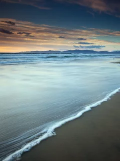 закат, море, волна, берег, пейзаж