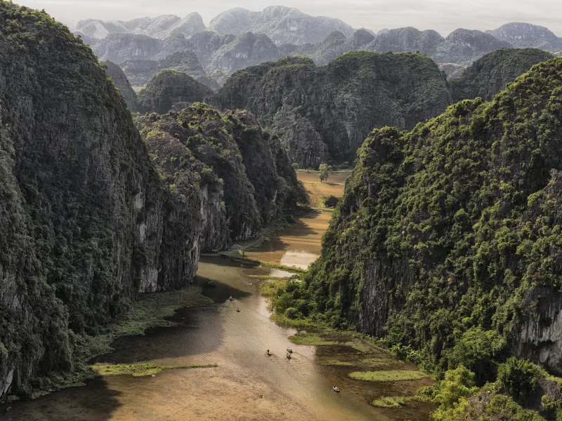 горы, река, лес, vietnam, near tam coc, вьетнам