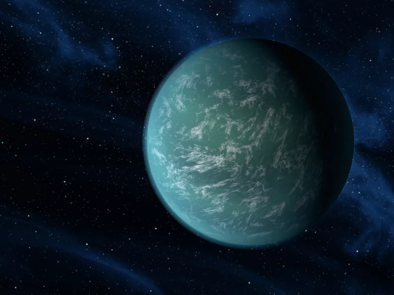 planet, kepler 22-b, green, nasa