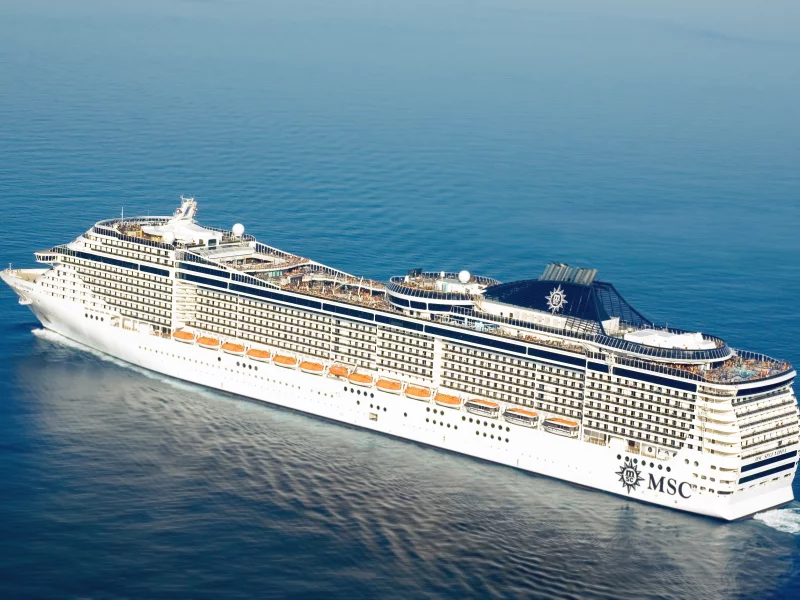 судно, пассажирское, на ходу, msc, splendida, море, вода