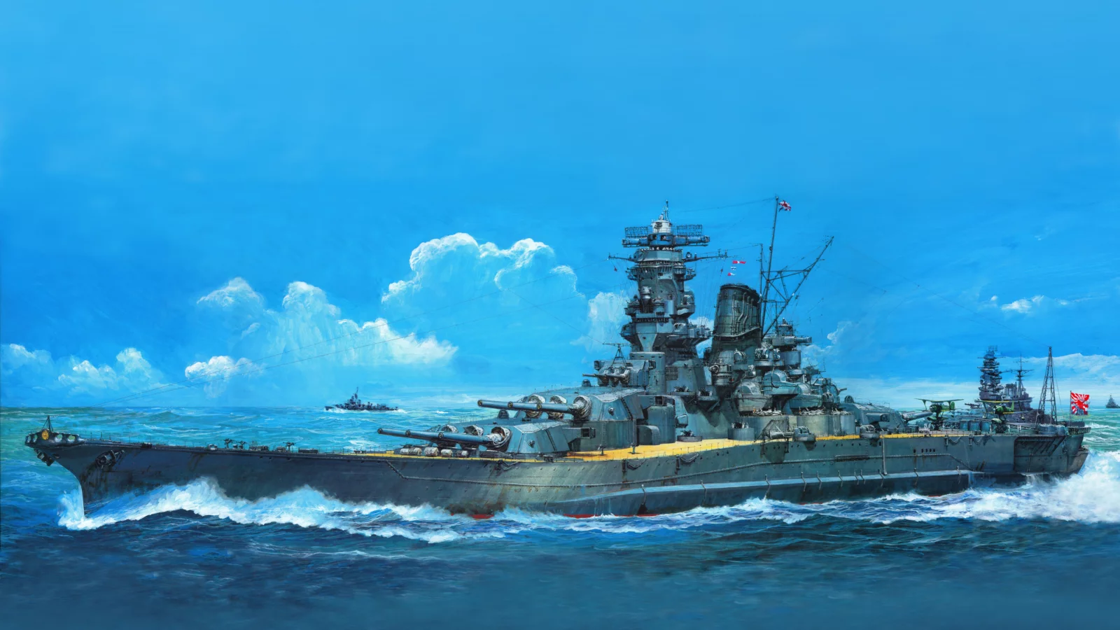 musashi tamiya , рисунок, арт, линкор
