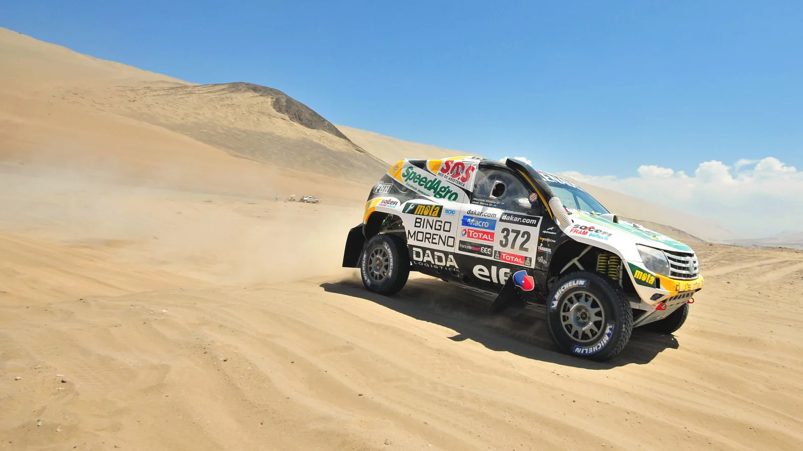 песок, машина, renault, пустыня, спорт, dakar, авто, ралли, rally