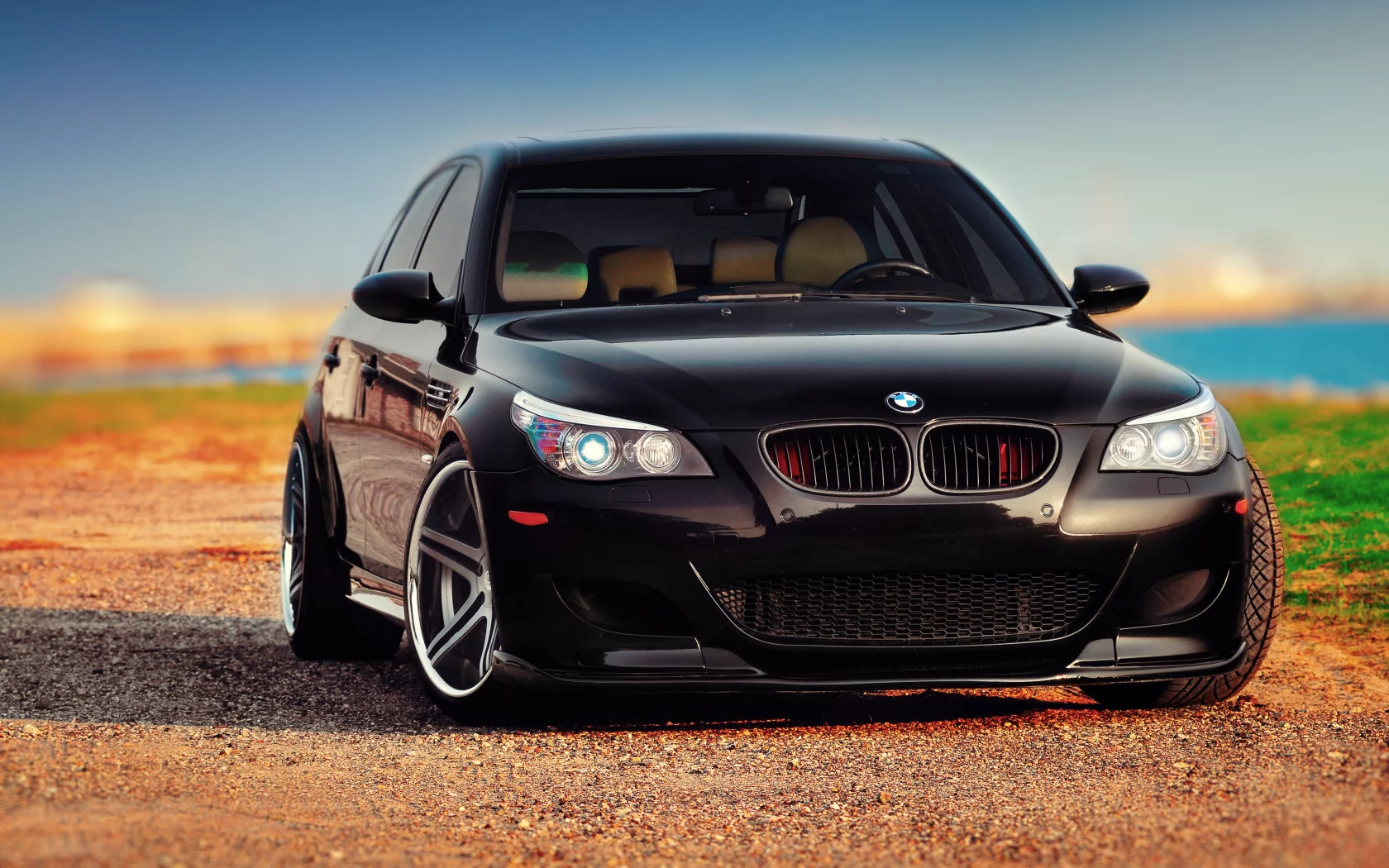 bmw, black, m5, e60, front