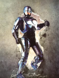robocop, стена, робокоп, фон, робот-полицейский, киборг