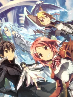 мастера меча онлайн, leafa, klein, sword art online, silica, asuna, kirito, sinon