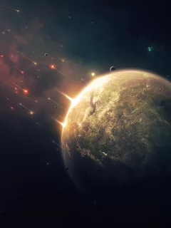star, planet, brown, sci fi, war, attack and defense, dry