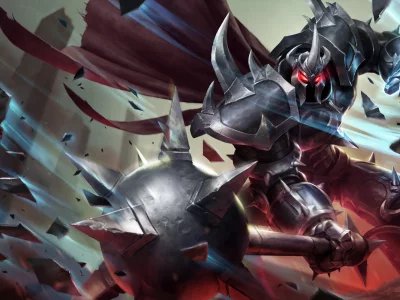 mordekaiser, булава, league of legends, шипы, воин, lol, удар, доспехи