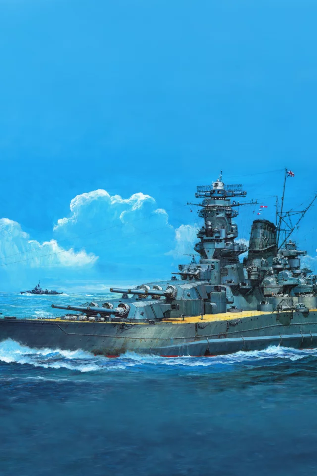 musashi tamiya , рисунок, арт, линкор