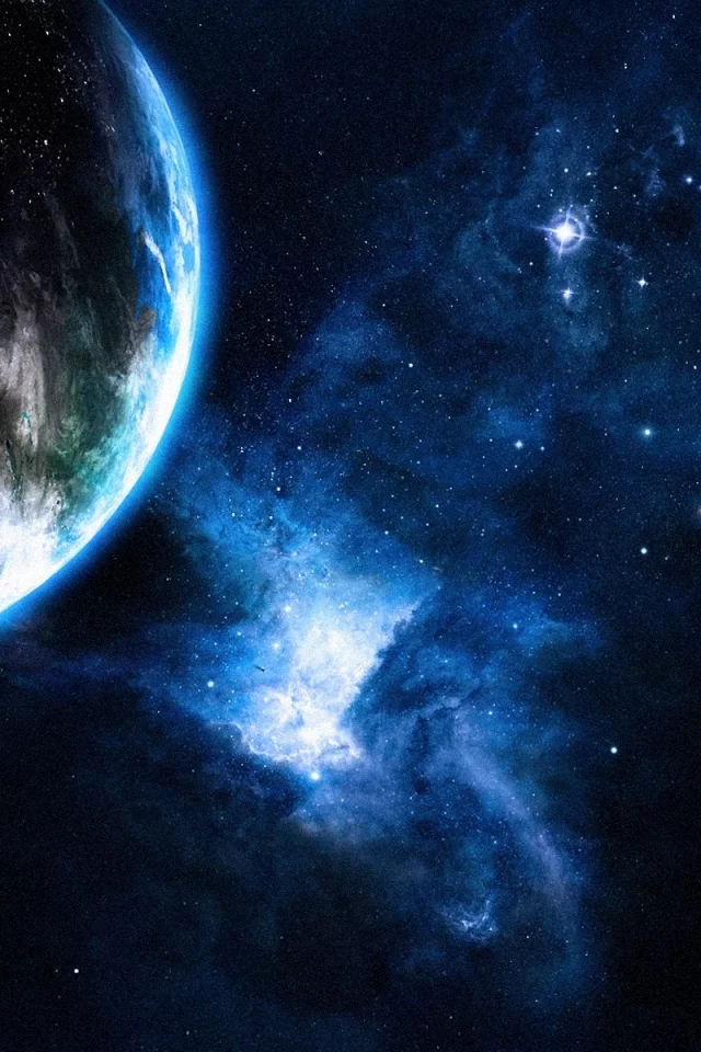 sci fi, stars, planets, oceans, galaxy, light, earth