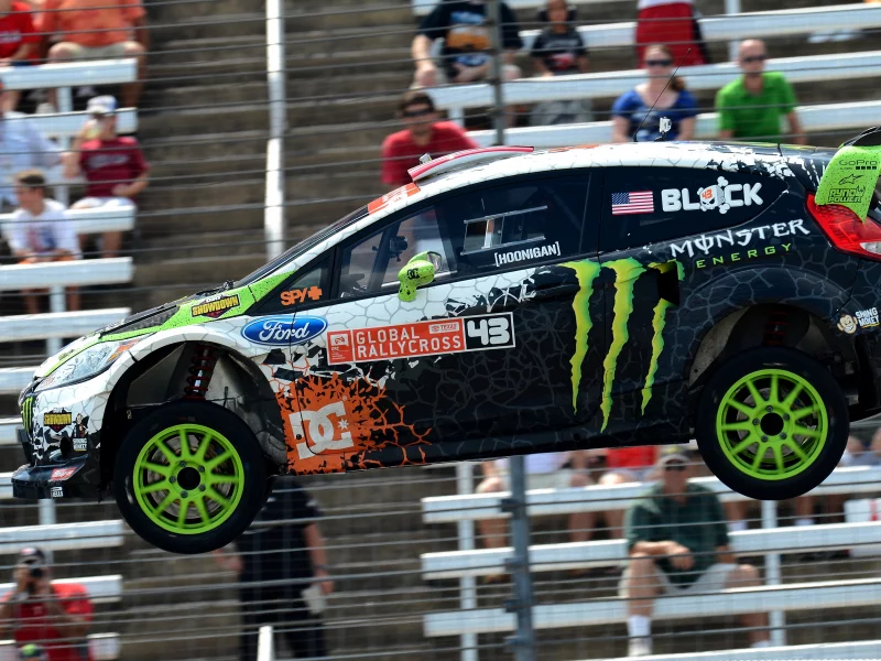 фиеста, форд, вид сбоку, rally, ken block, авто, ford, rallycross, fiesta