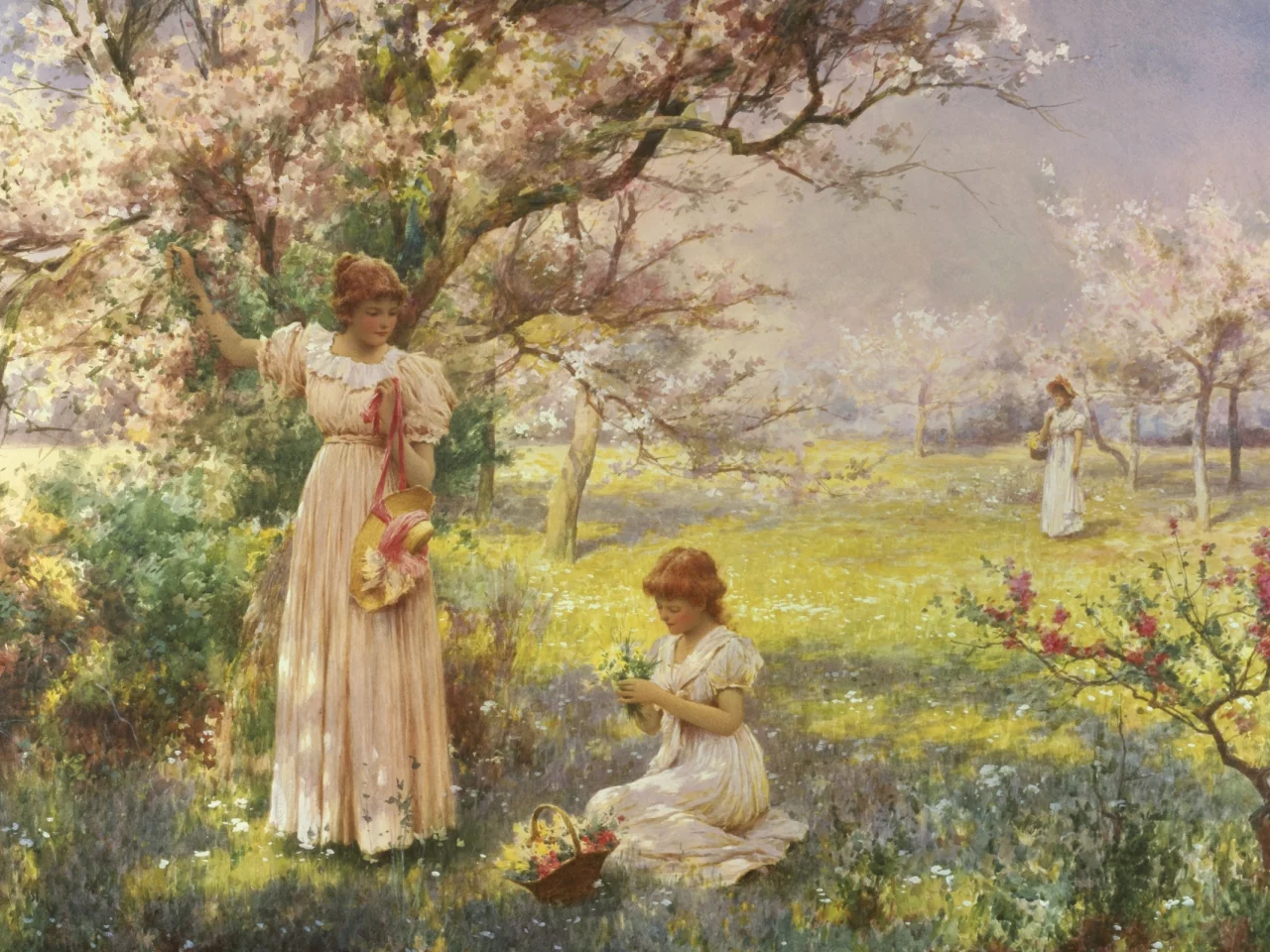 spring, весна, blossoms, прогулка, цветы, picking flowers, garden, cherry, girl