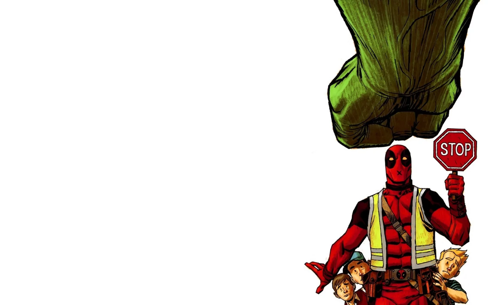 marvel, hulk, stop, comics, wade wilson, халк, стоп, deadpool, дэдпул