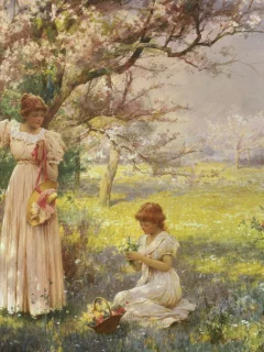 spring, весна, blossoms, прогулка, цветы, picking flowers, garden, cherry, girl