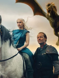 драконы, game of thrones, daenerys targaryen, jorah mormont, iain glen, emilia clarke
