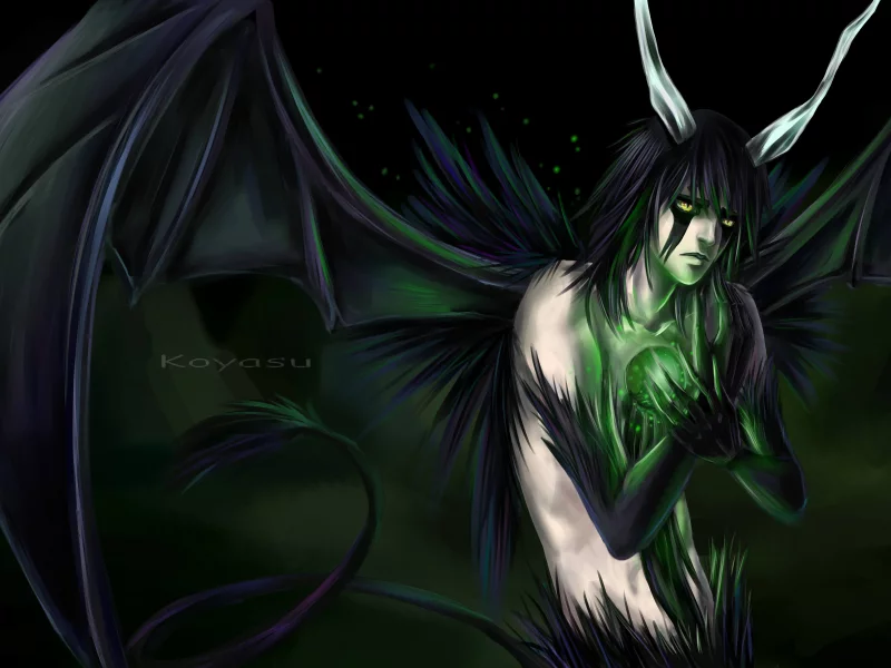 демон, ulquiorra schiffer, парень, аниме, bleach, блич, koyasu, арт