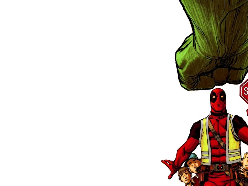 marvel, hulk, stop, comics, wade wilson, халк, стоп, deadpool, дэдпул