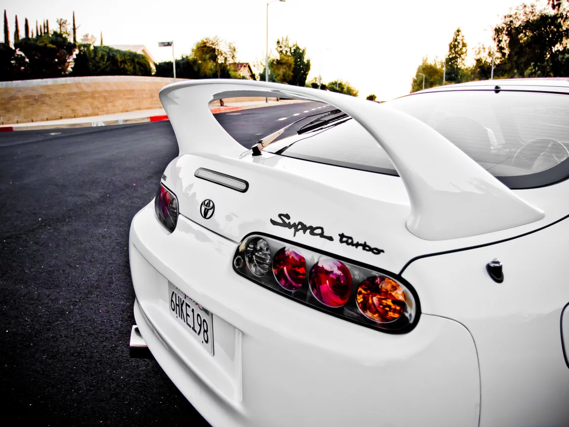 turbo, white, фары, белый, supra, street, toyota, тойота, back, супра