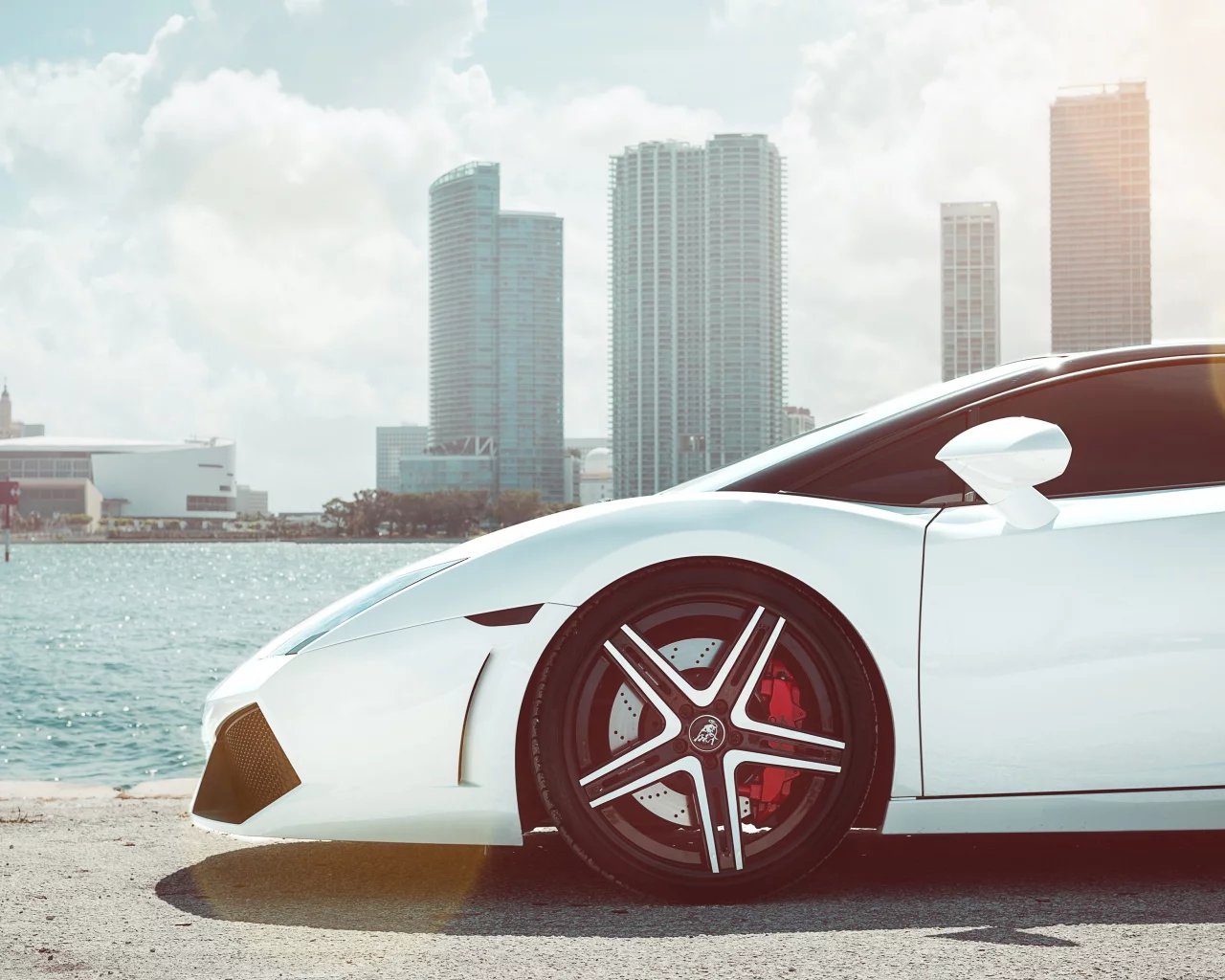 lamborghini gallardo, ламборгини, supercar, белая, тюнинг, передок