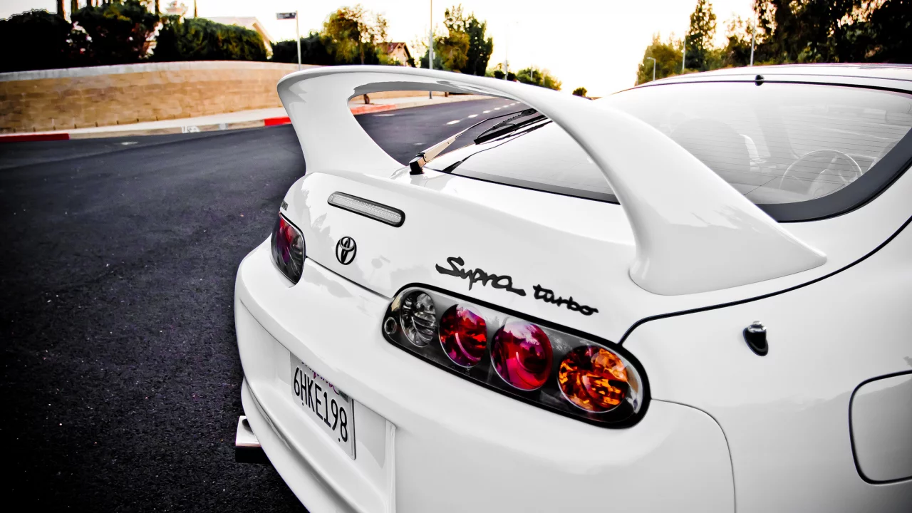 turbo, white, фары, белый, supra, street, toyota, тойота, back, супра