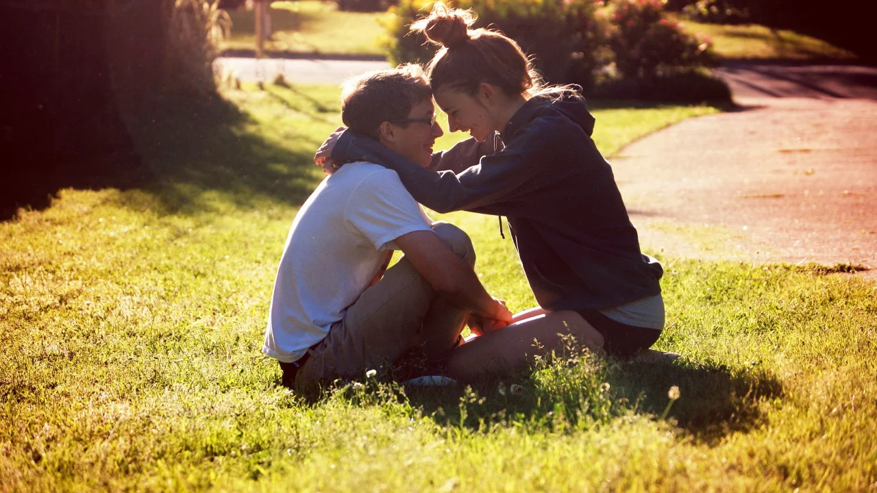 lovers, in love, boy and girl, grass