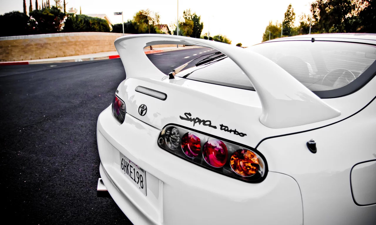 turbo, white, фары, белый, supra, street, toyota, тойота, back, супра