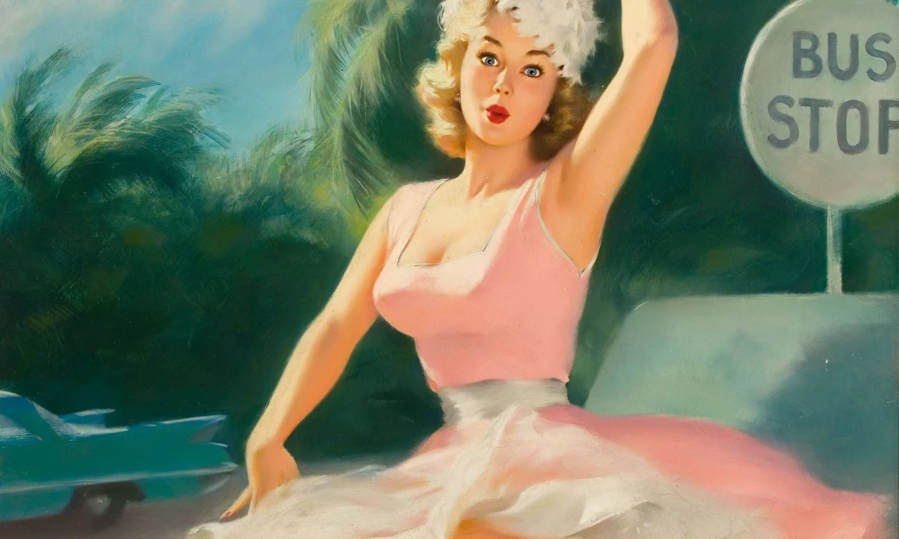 девушка, удивление, пин ап, художественный, pin up