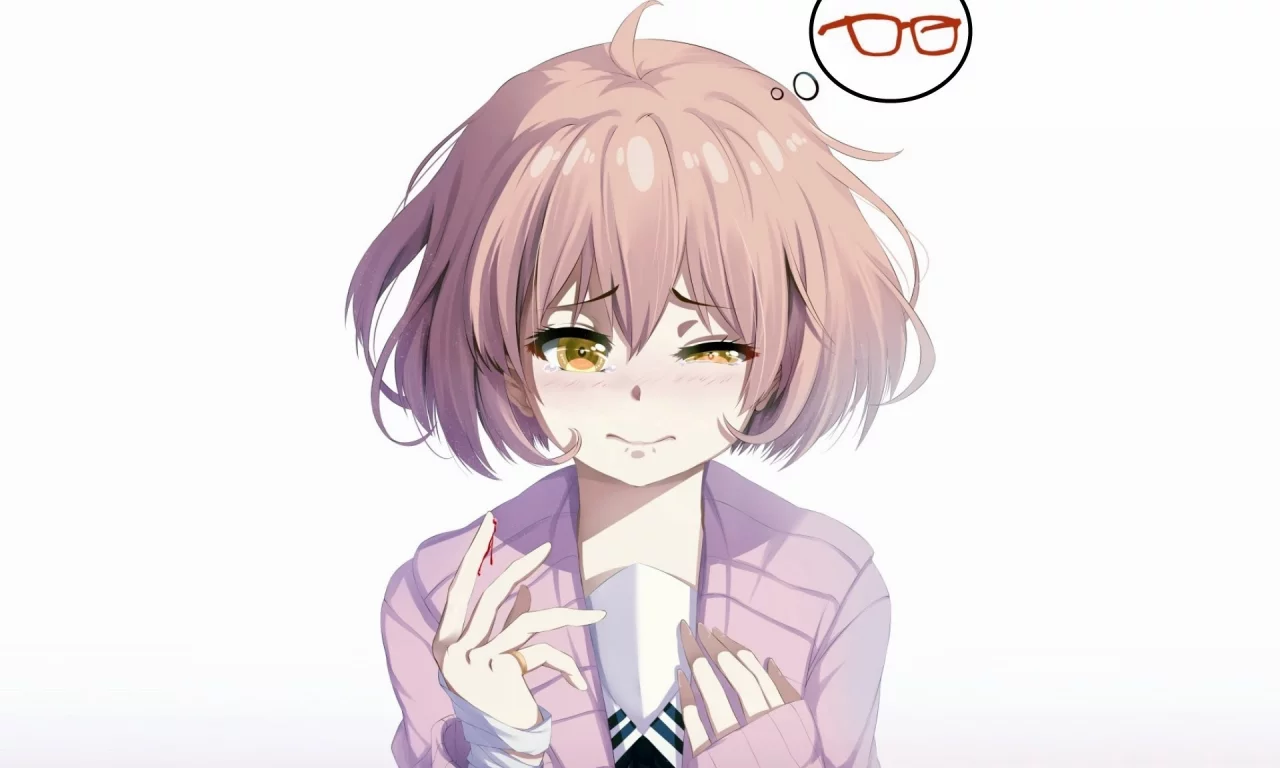 девушка, очки, kyoukai no kanata, kuriyama mirai, за гранью, anime, art