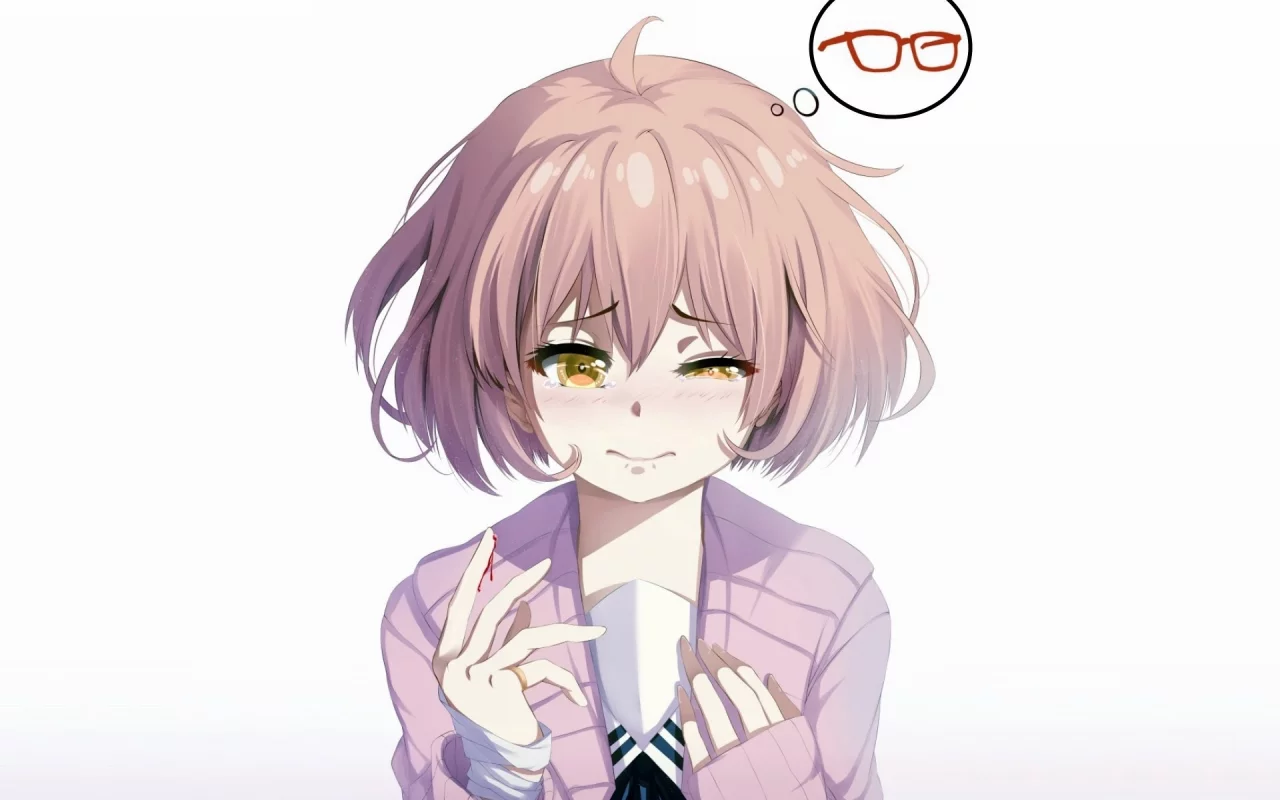 девушка, очки, kyoukai no kanata, kuriyama mirai, за гранью, anime, art
