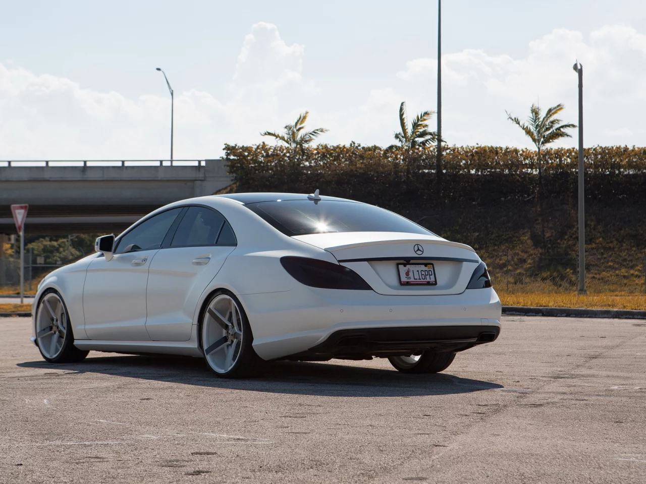 тюнинг, cls 550, белый, мат, mercedes, задок